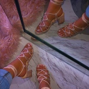 Darling Heeled Lace-Up Sandals